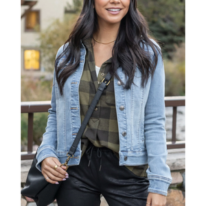 Grace and Lace Ultimate Denim Jacket - Light Mid Wash