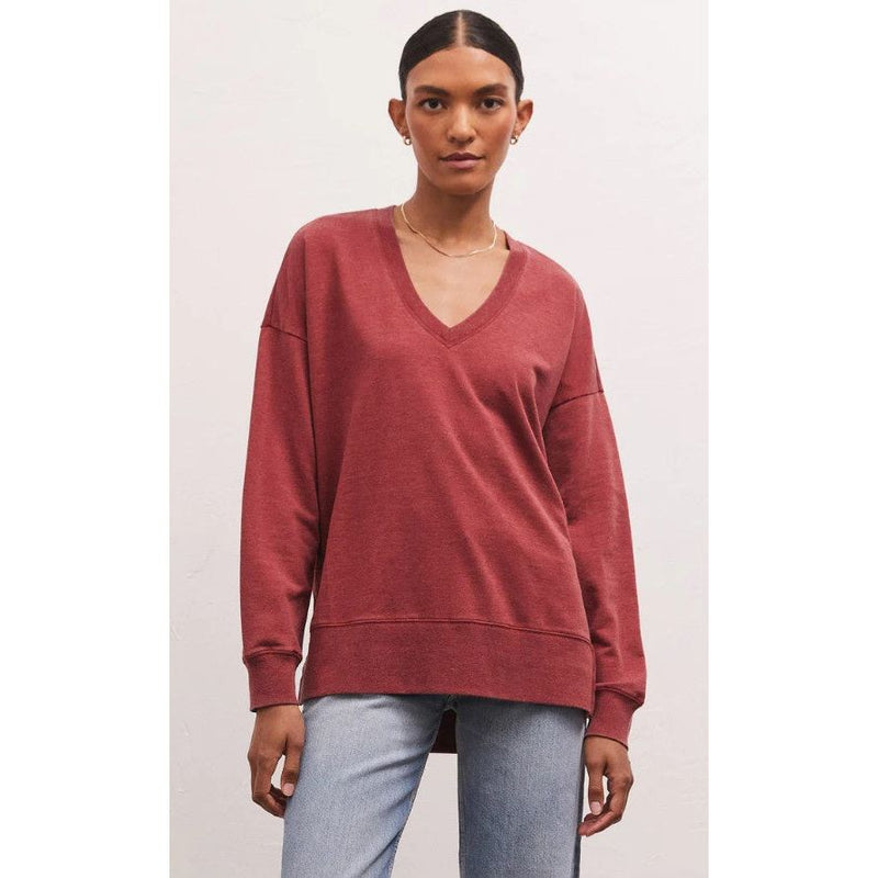 Z Supply Modern V-Neck Weekender - Ruby